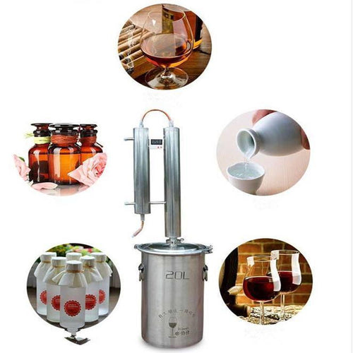 20 L Liters 5 Gal Home Distiller Moonshine Still Spirits Water Alcohol  Oil Boiler Thumper Keg Brew Kit Wine Making