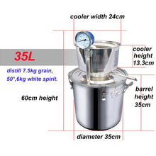 20L 35L New Home Stainless Moonshine Still Water Distiller Essential Oil Distillation Brandy White Spirit Wine Making Kits